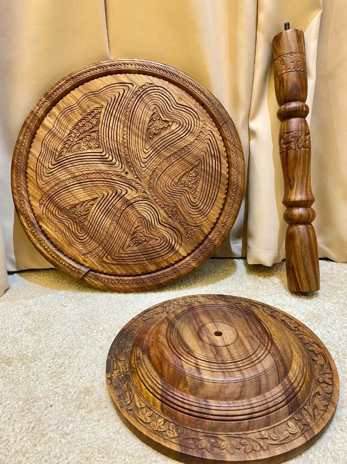 Foldable Walnut Table with Storage