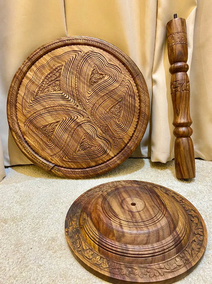Foldable Walnut Table with Storage