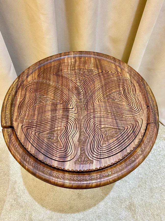 Foldable Walnut Table with Storage