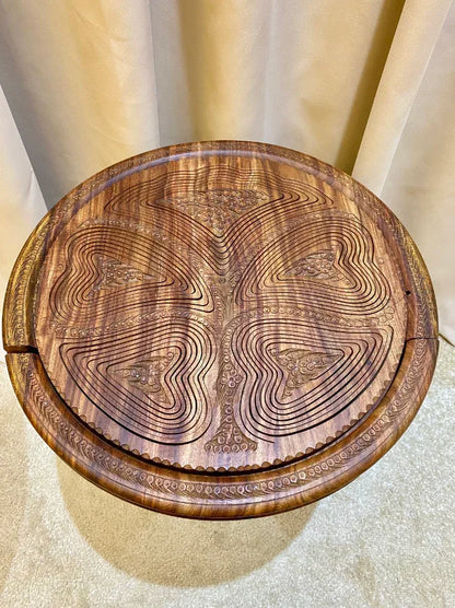 Foldable Walnut Table with Storage