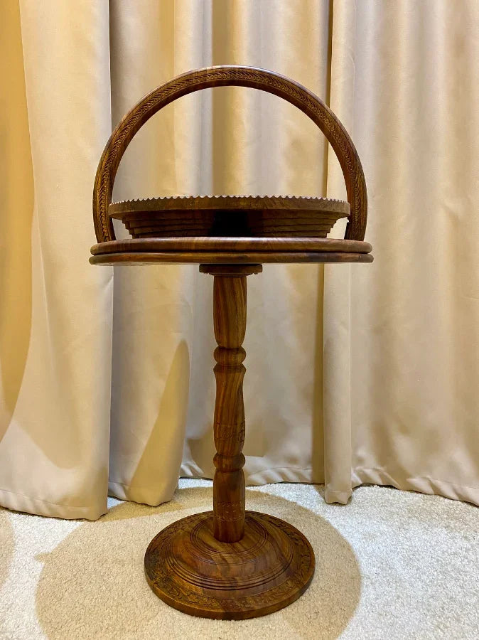 Foldable Walnut Table with Storage