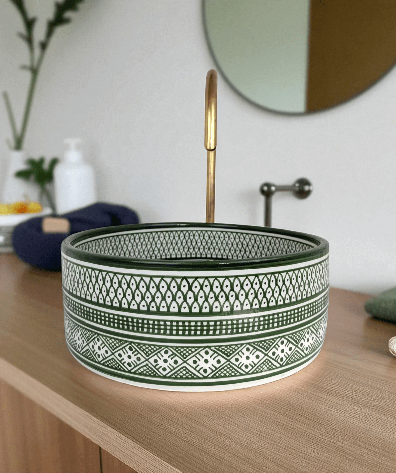 Modern Ceramic Vessel Sink made from 12″ × 9″ × 6″