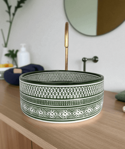 Modern Ceramic Vessel Sink made from 12″ × 9″ × 6″