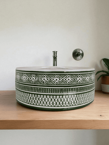 Modern Ceramic Vessel Sink made from 12″ × 9″ × 6″