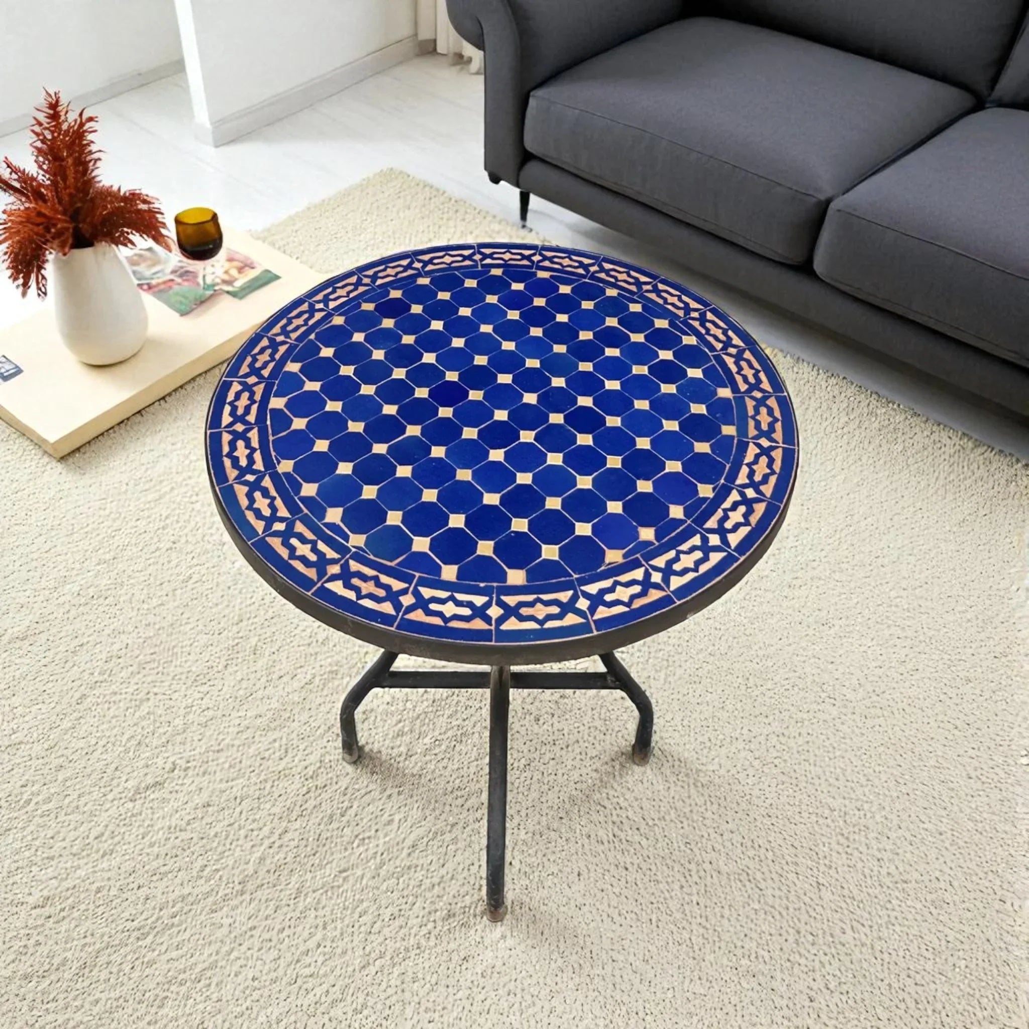 Luxury Garden Table – Handmade Moroccan by AtlasMuseCrafts