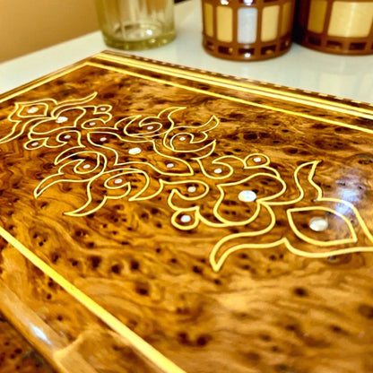 Vintage Wooden box with mirror inside With Key made from