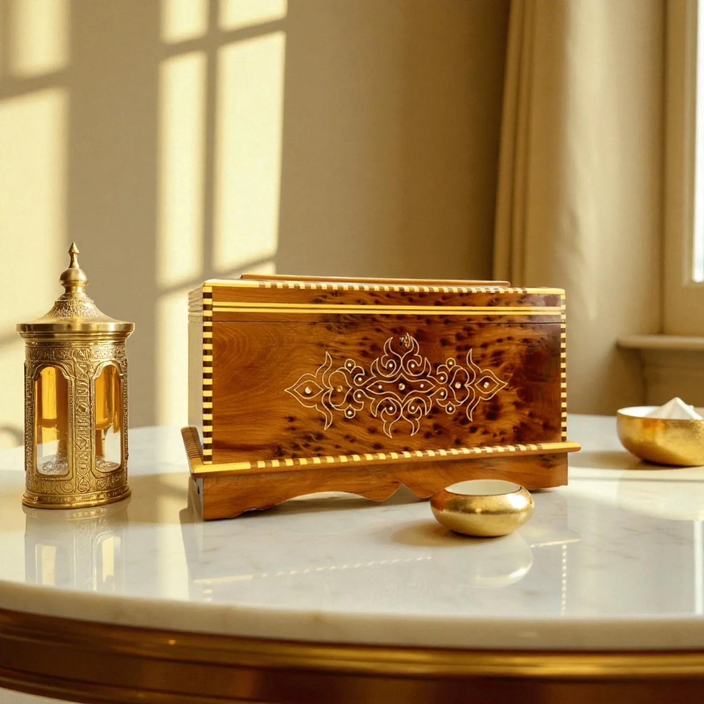 Vintage Wooden box with mirror inside With Key made from