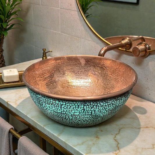 Copper Sink Bathroom made from 10 inches