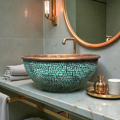 Copper Sink Bathroom made from 10 inches