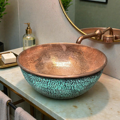 Copper Sink Bathroom made from 10 inches
