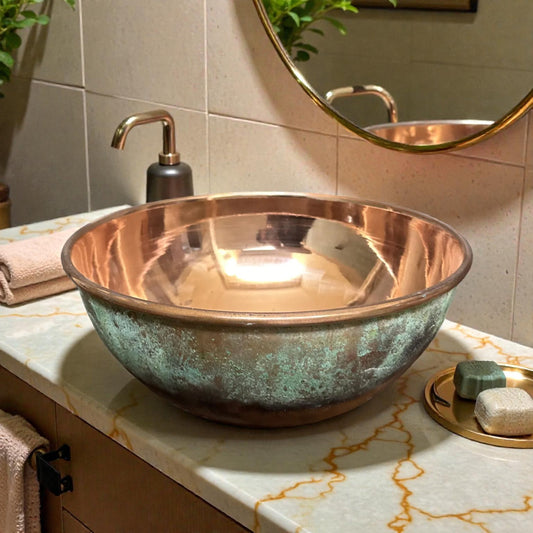 Copper Sink Round made from 10 inches