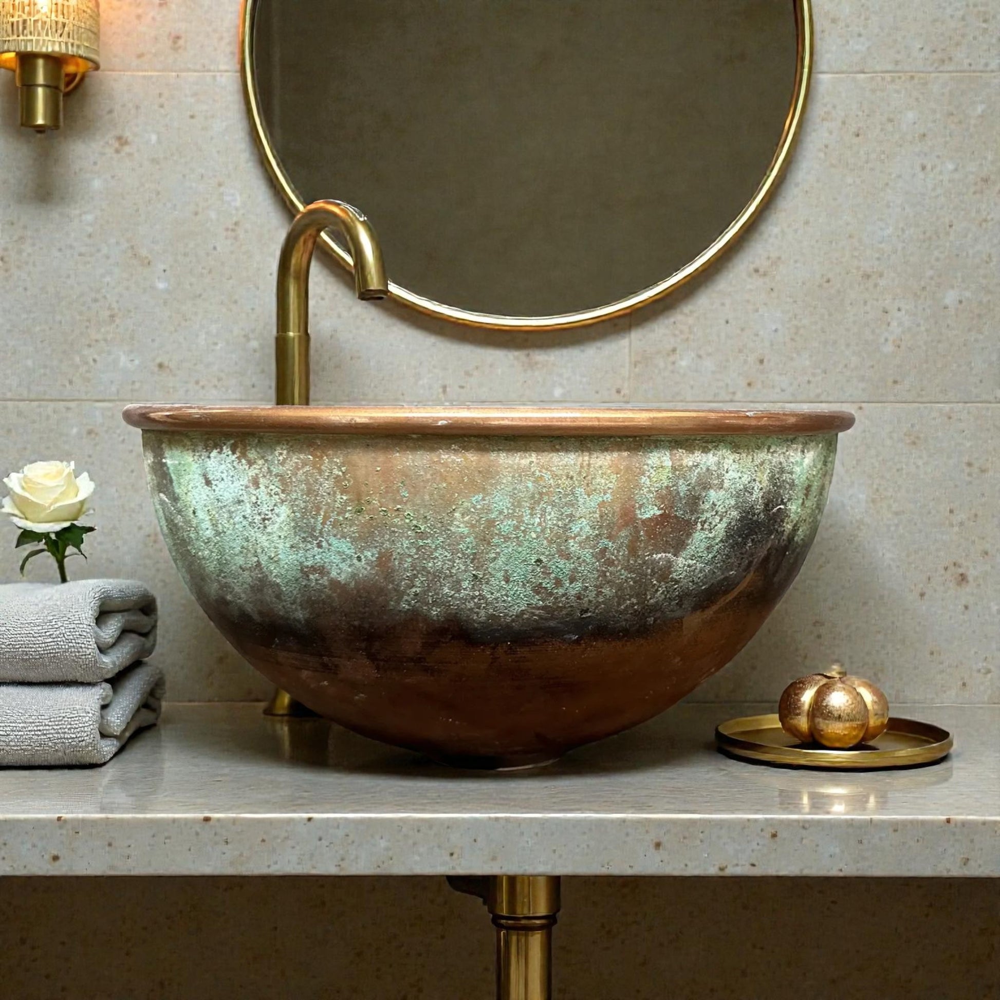 Copper Sink Round made from 10 inches