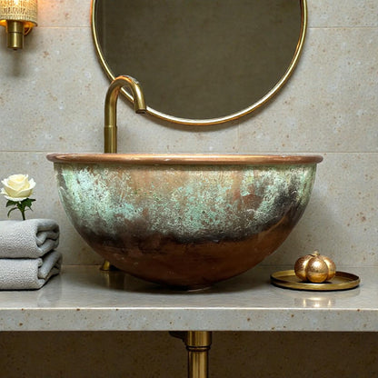 Copper Sink Round made from 10 inches