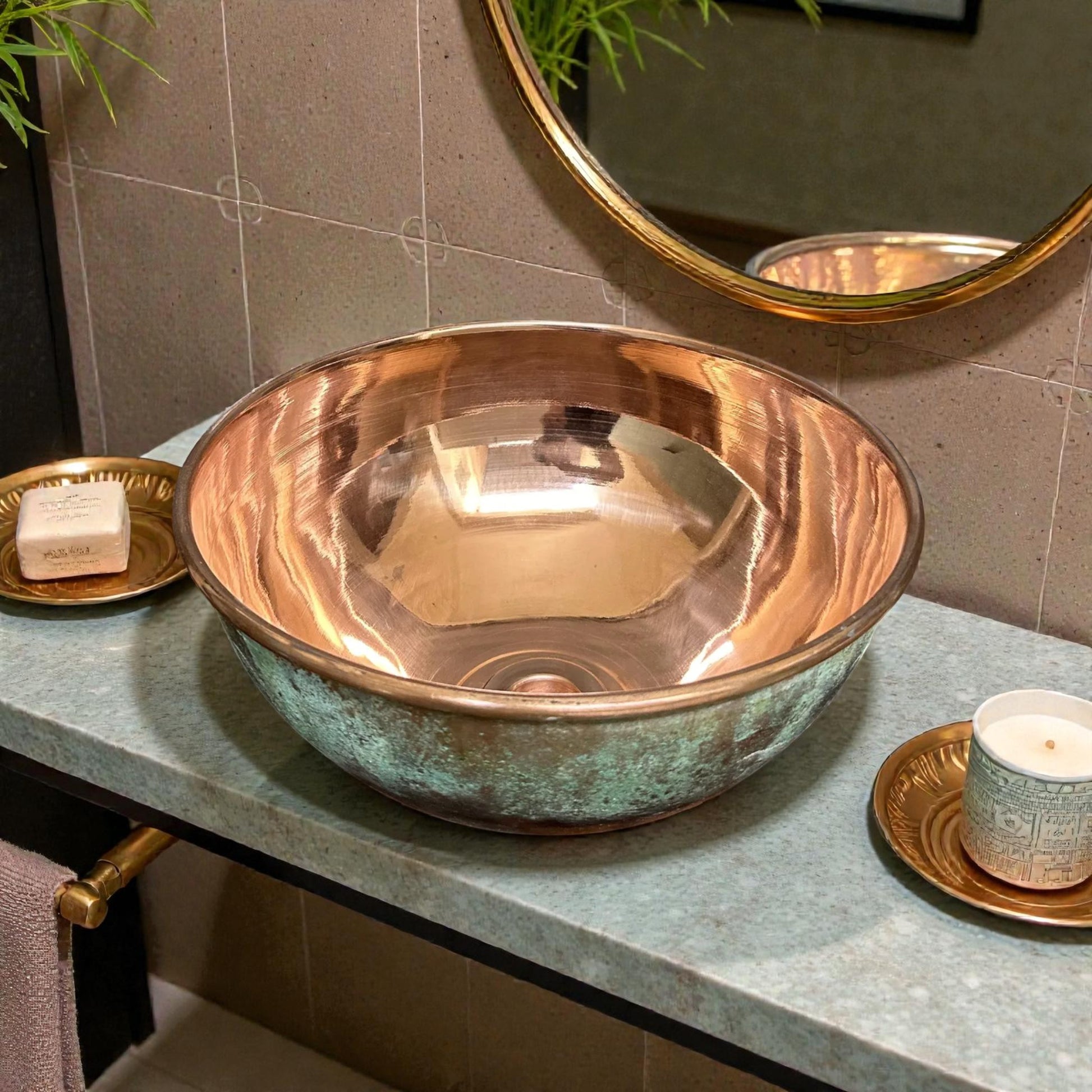 Copper Sink Round made from 10 inches