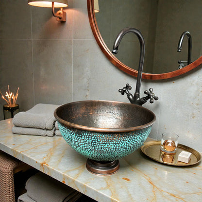 Rustic Copper Sink made from 10 inches