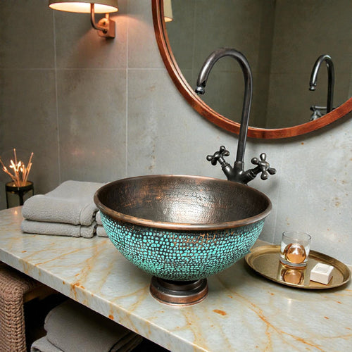 Rustic Copper Sink made from 10 inches