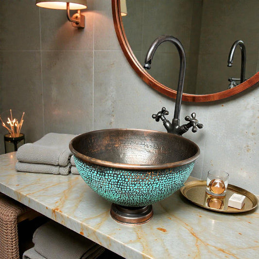 Rustic Copper Sink made from 10 inches