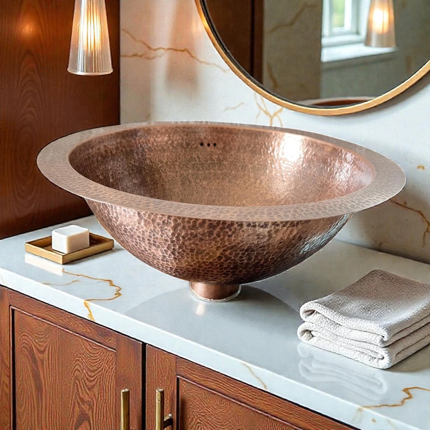 copper basin Handmade Hammered Copper made from 10 inches