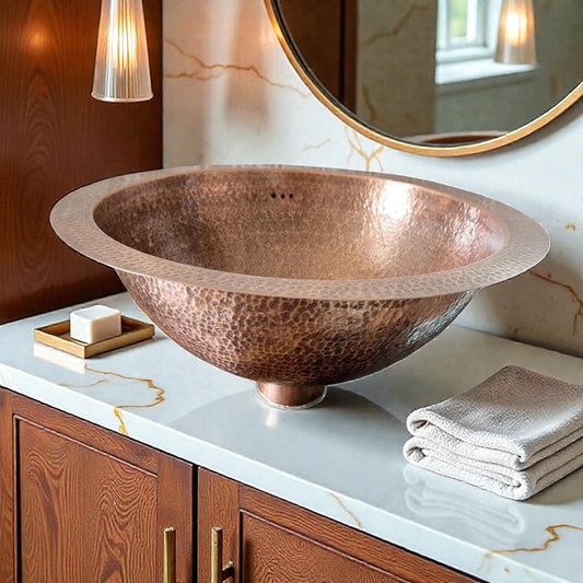 copper basin Handmade Hammered Copper made from 10 inches