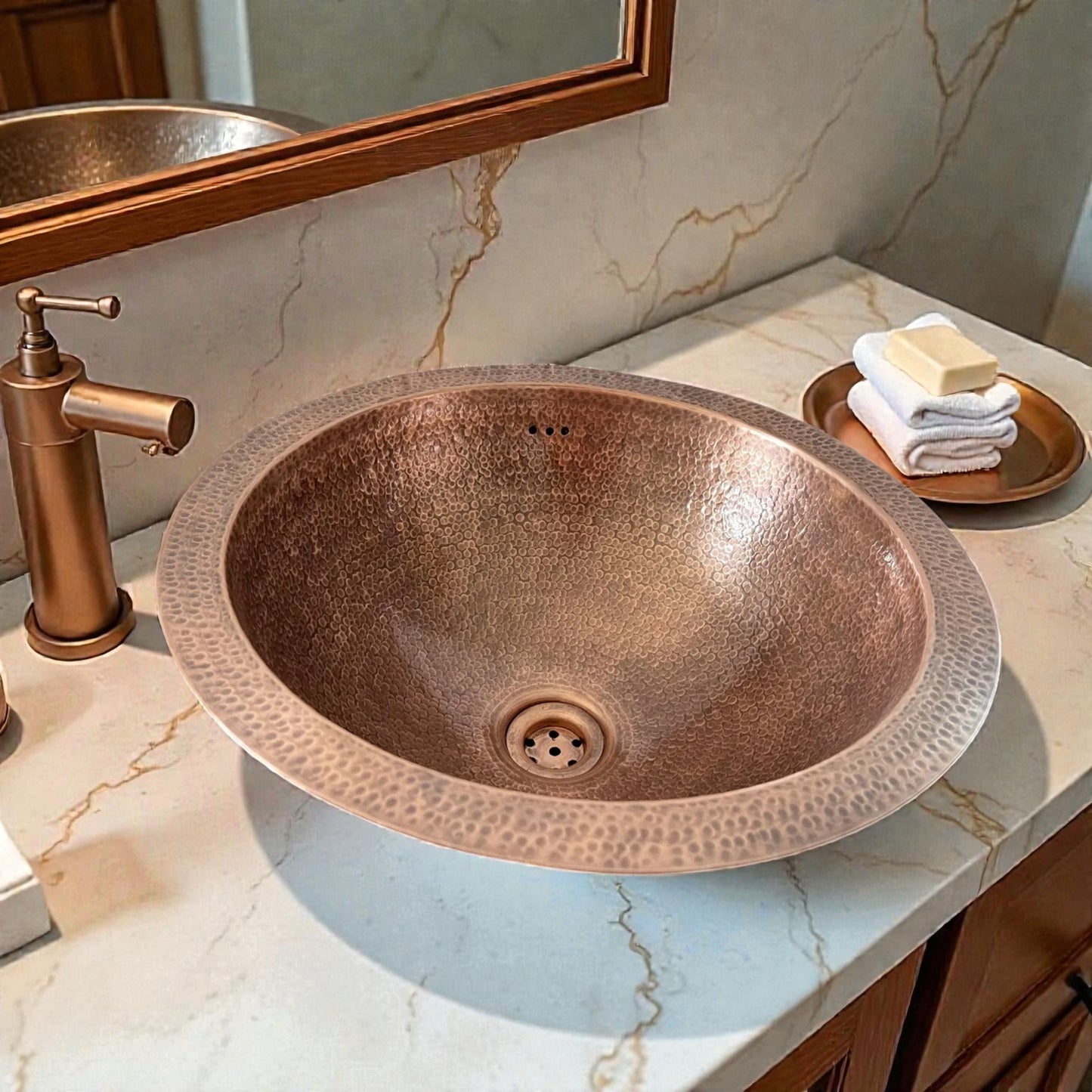 copper basin Handmade Hammered Copper made from 10 inches