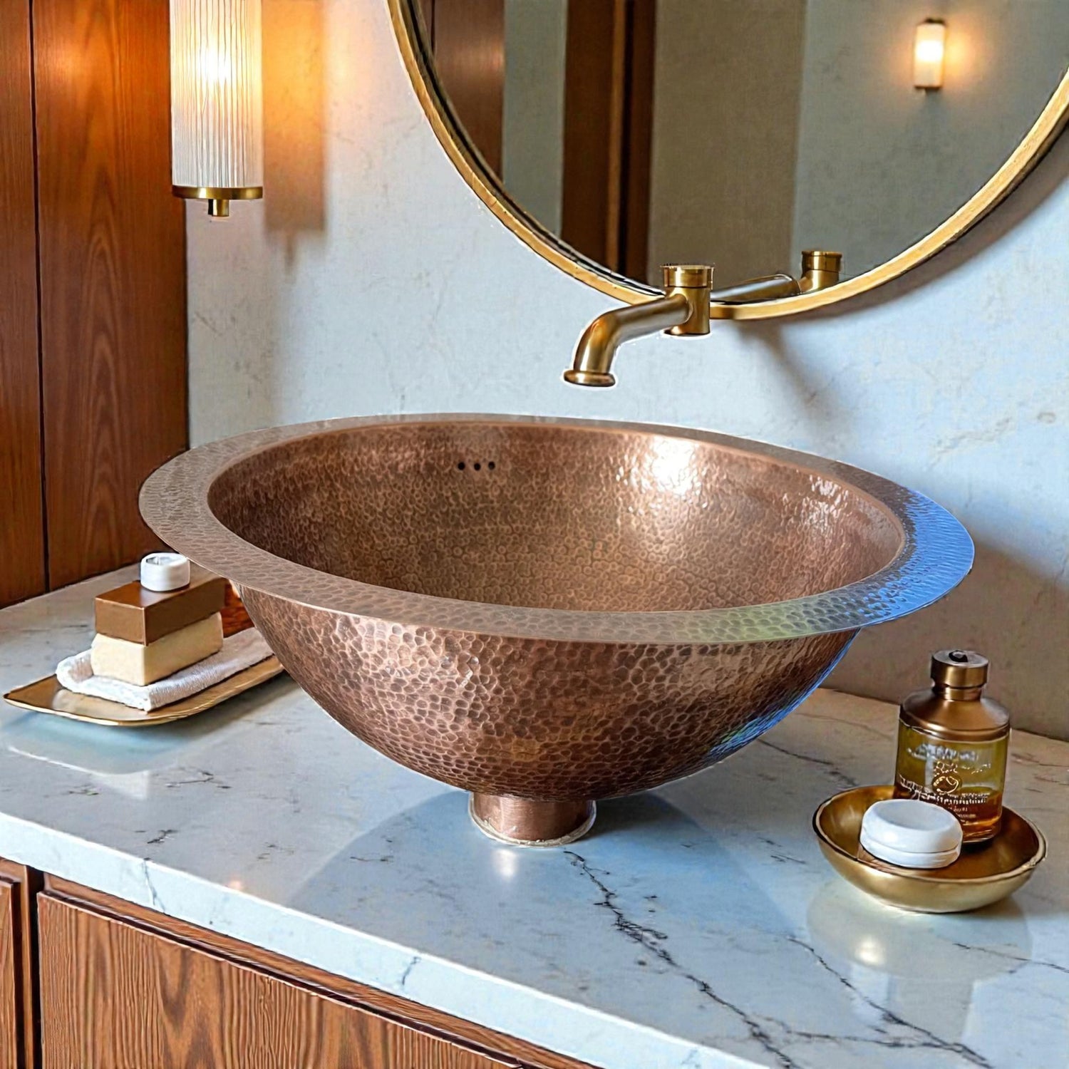 copper basin Handmade Hammered Copper made from 10 inches