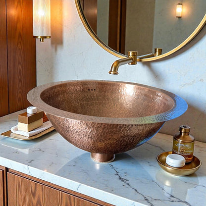 copper basin Handmade Hammered Copper made from 10 inches