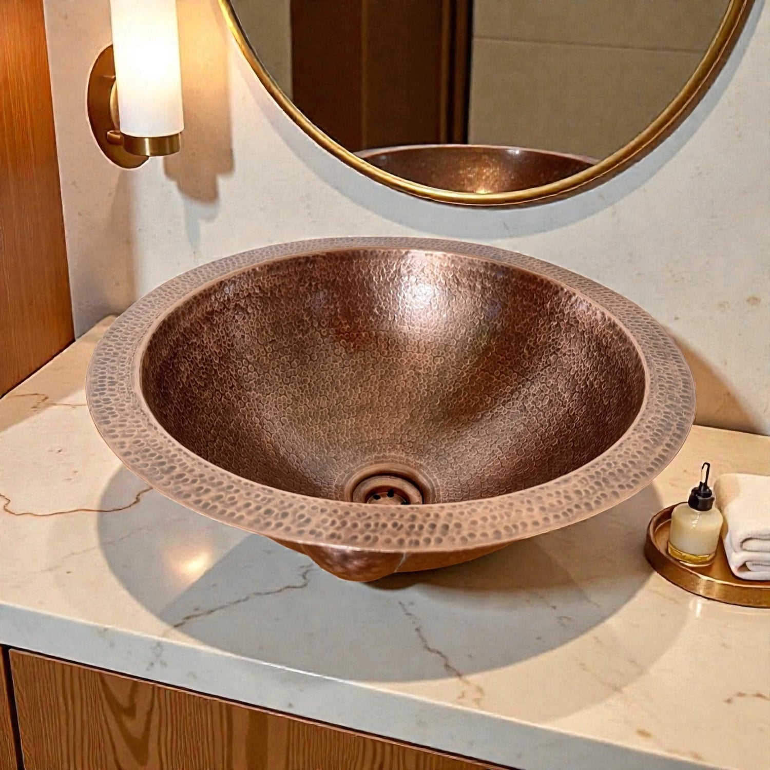 copper basin Handmade Hammered Copper made from 10 inches