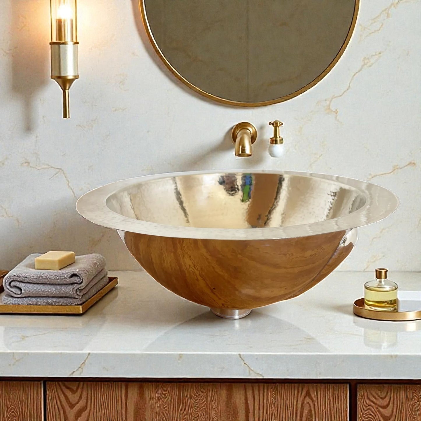 Handmade Copper Sink made from 10 inches