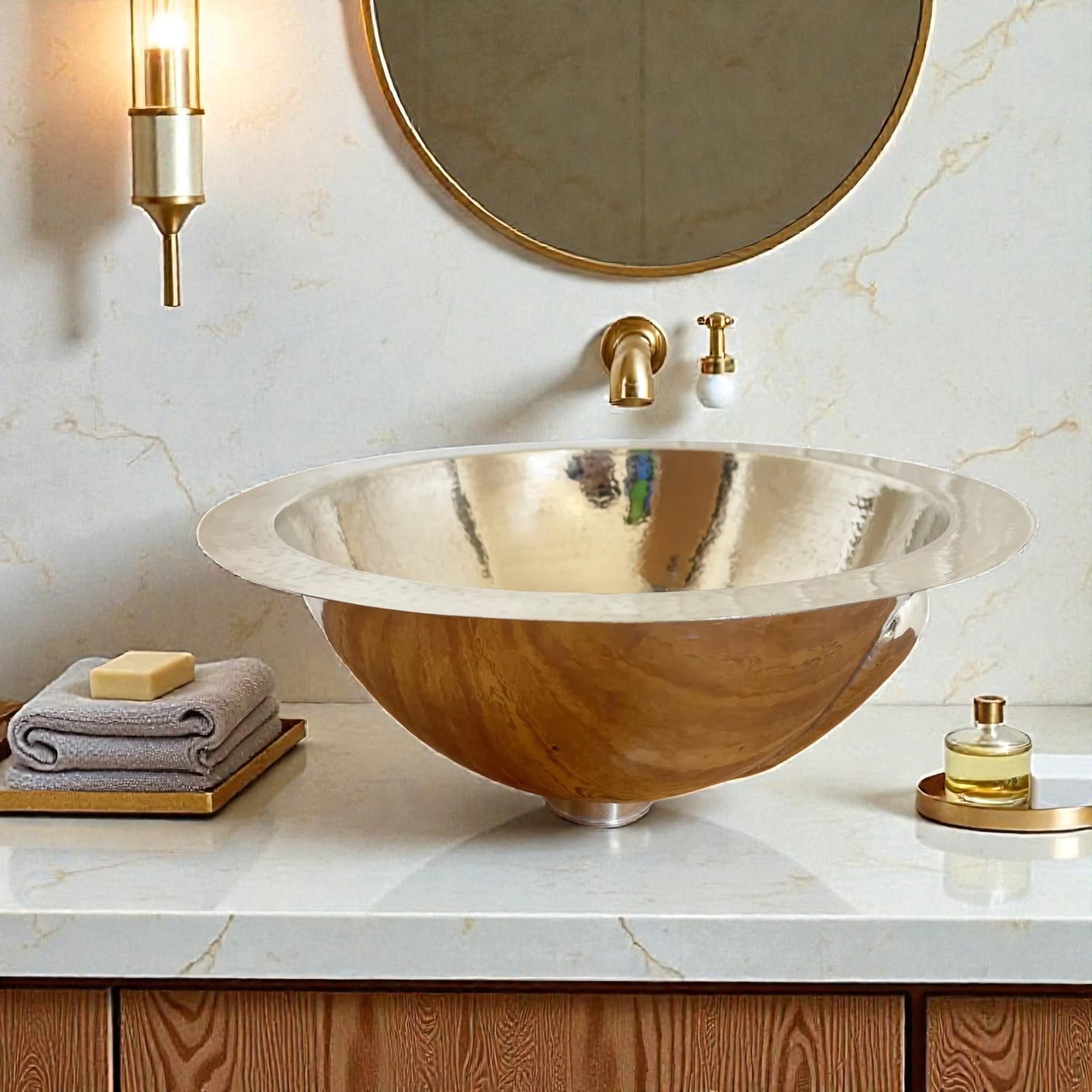 Handmade Copper Sink made from 10 inches