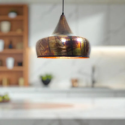 Oxidized Copper Pendant Light made from 8 in (20 cm)