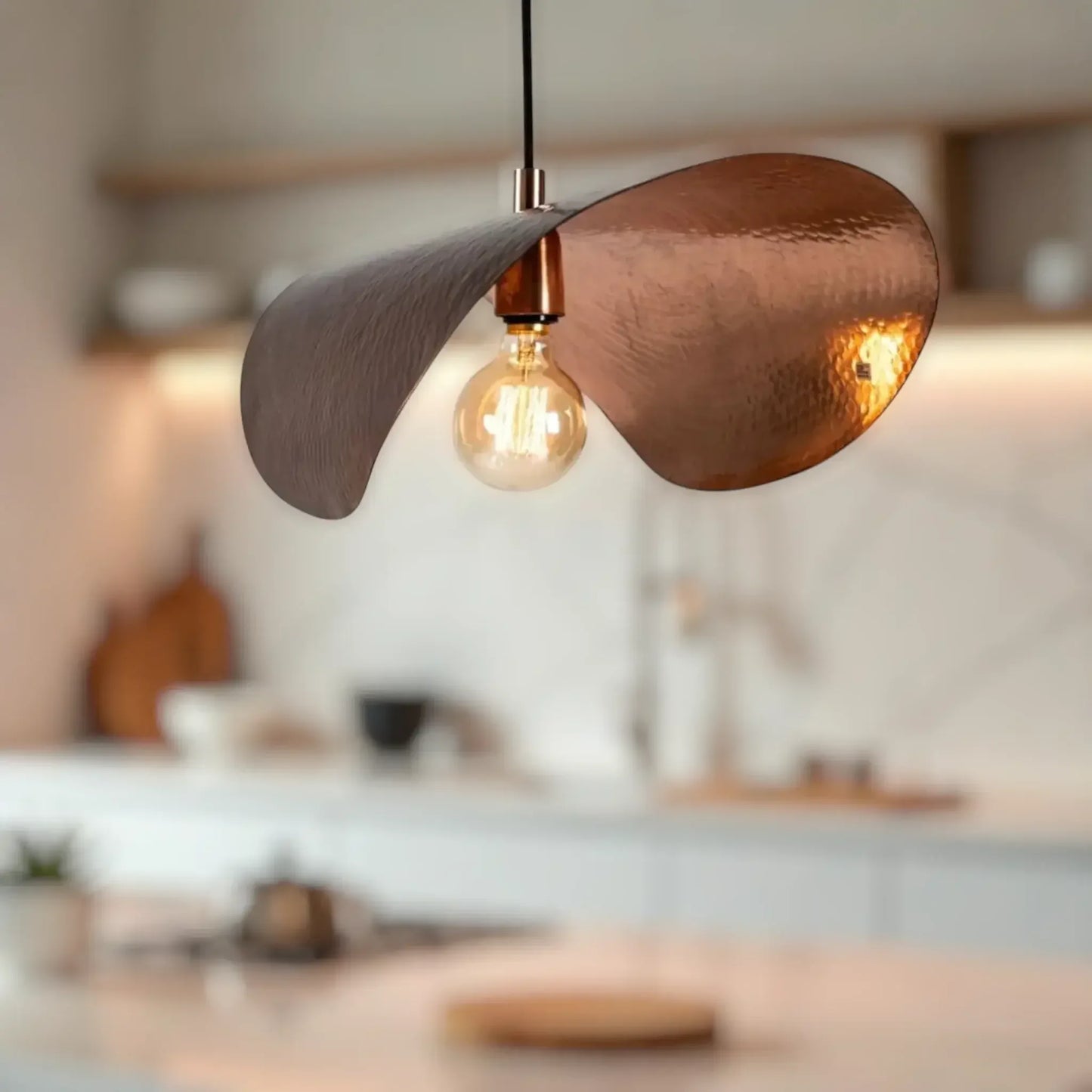 Moroccan Copper Pendant Light made from 8 in (20 cm)