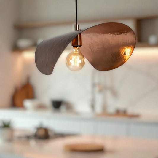 Moroccan Copper Pendant Light made from 8 in (20 cm)
