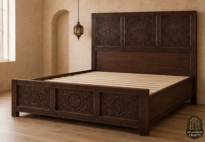 Carved Wood Bed Frame