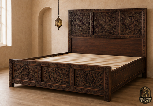 Carved Wood Bed Frame