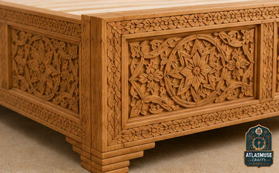 Carved Headboard Bed Frame