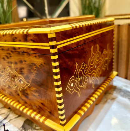 Vintage Wooden box with mirror inside With Key - AtlasMuseCrafts