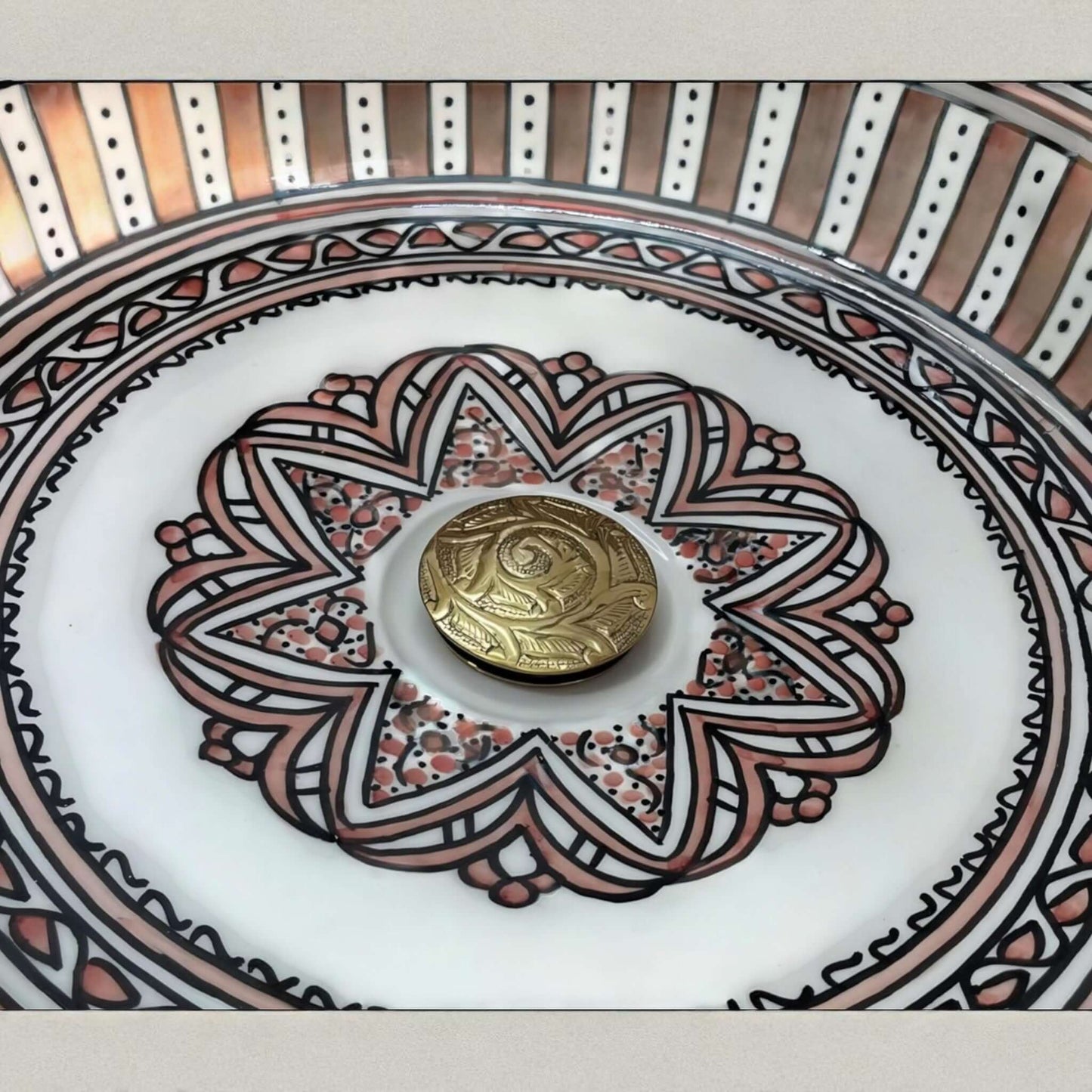 Moroccan Ceramic Vessel Sink made from 12″ × 9″ × 6″