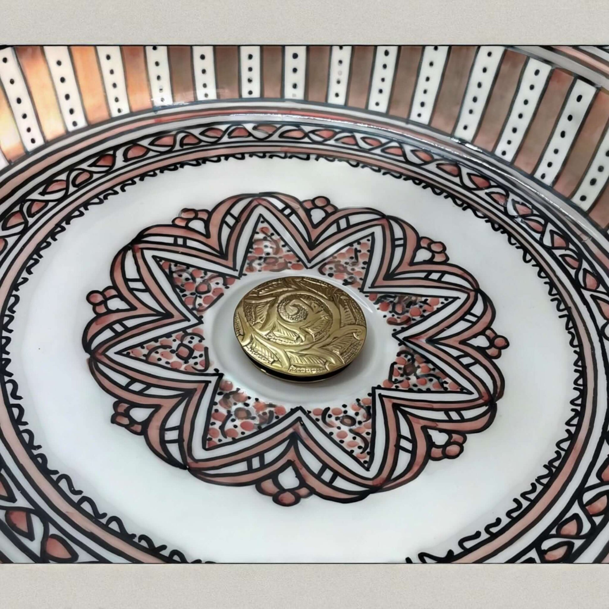 Moroccan Ceramic Vessel Sink made from 12″ × 9″ × 6″