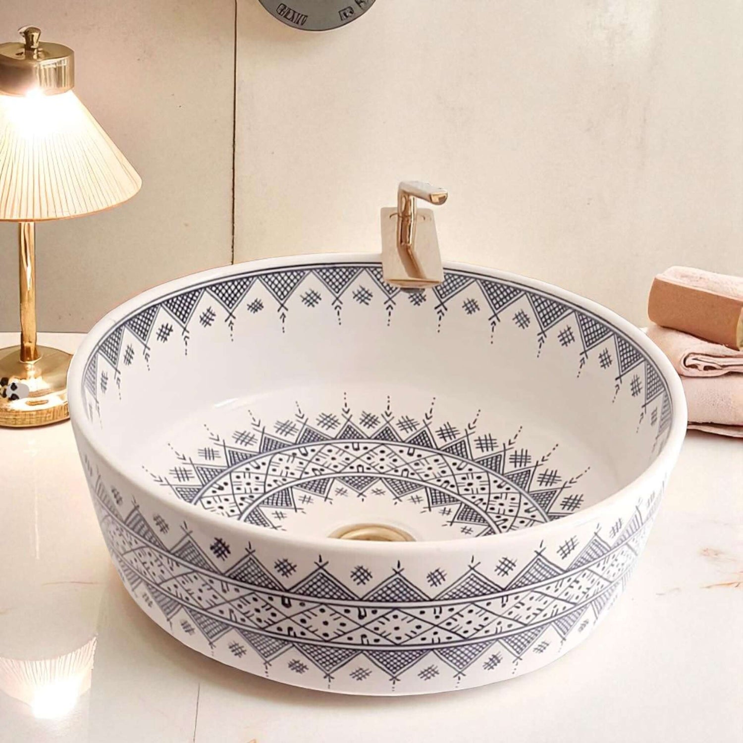 Artisan Pottery Bathroom Sink made from 12″ × 9″ × 6″