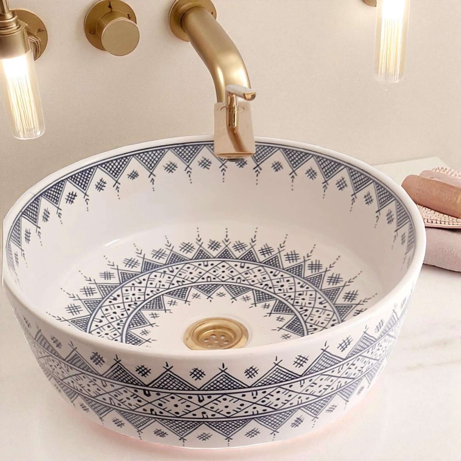 Artisan Pottery Bathroom Sink made from 12″ × 9″ × 6″