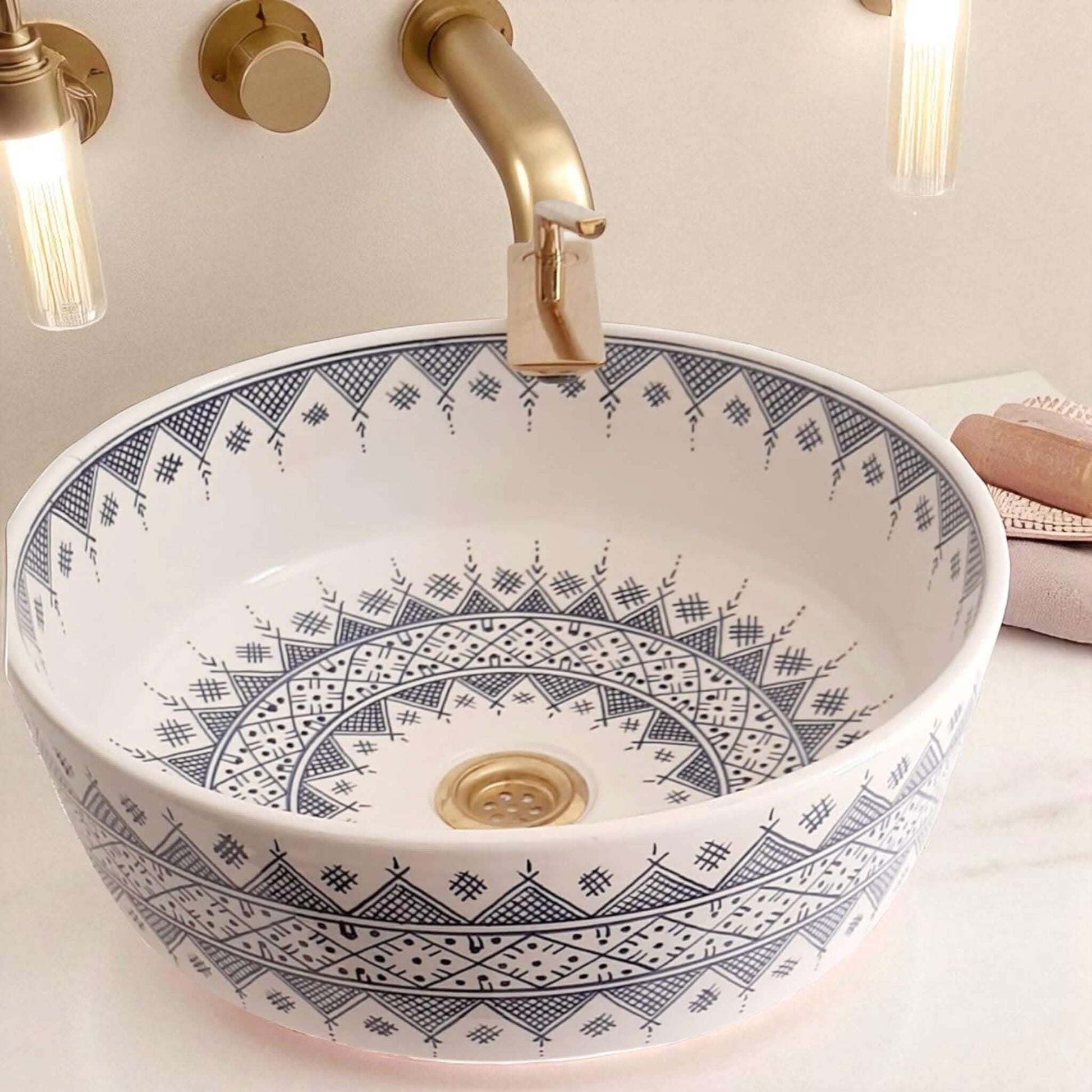 Artisan Pottery Bathroom Sink made from 12″ × 9″ × 6″