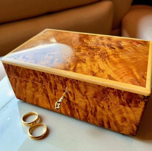 Luxury Wooden Box with Key – Handmade Moroccan by AtlasMuseCrafts