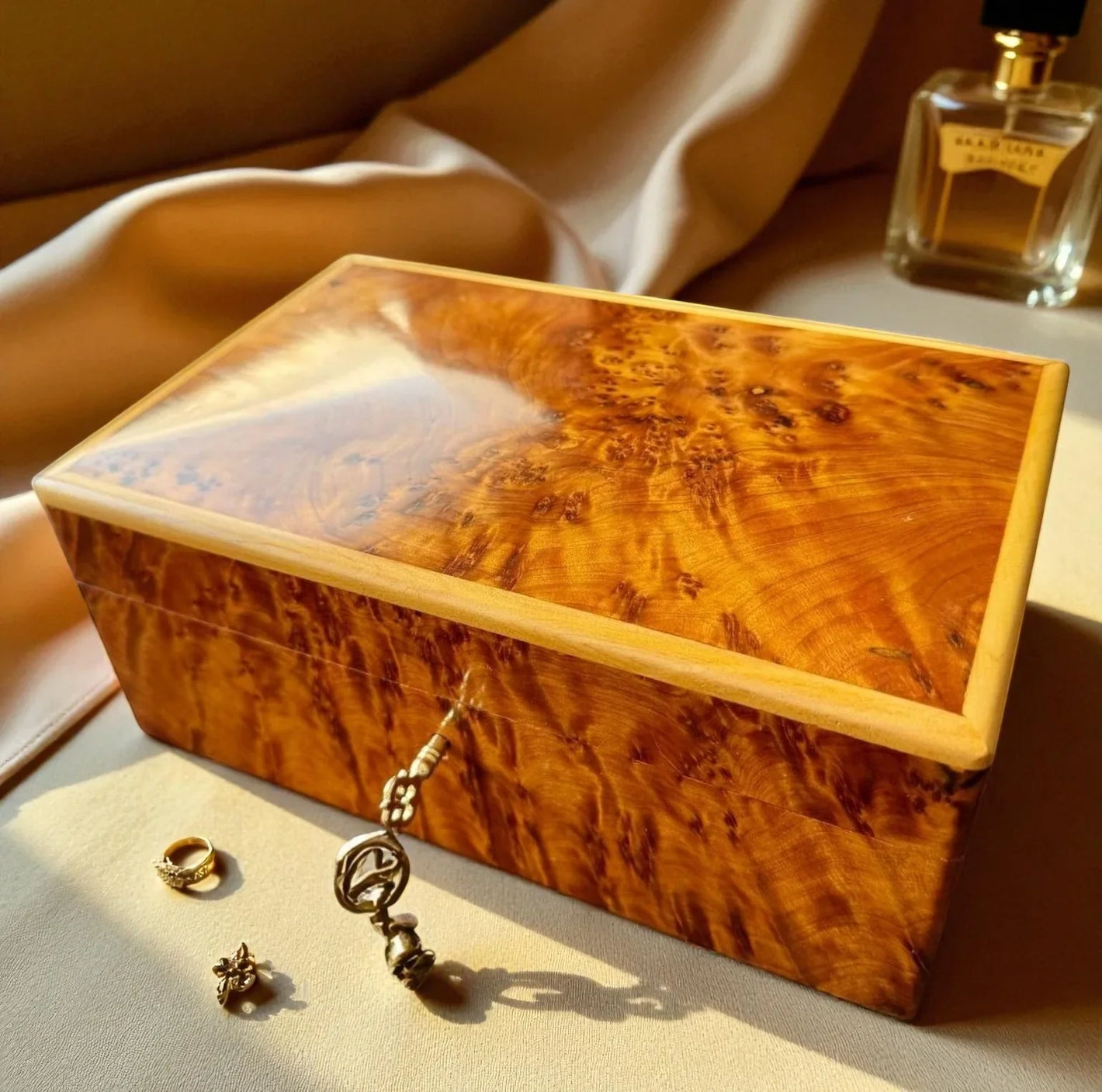Luxury Wooden Box with Key – Handmade Moroccan by AtlasMuseCrafts