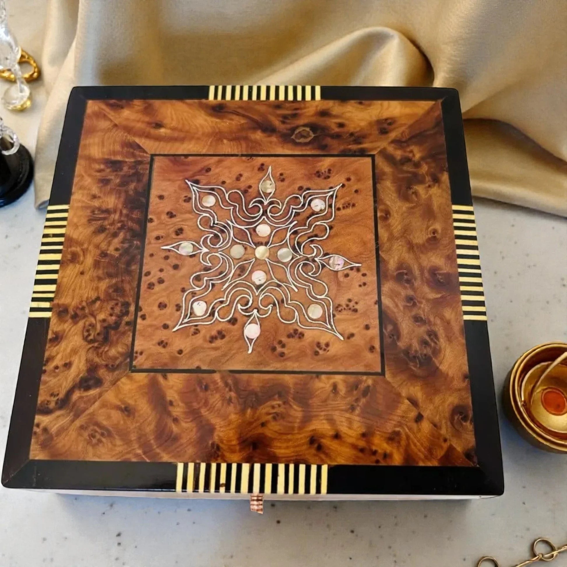 Handcrafted Moroccan Thuya Wood Box made from