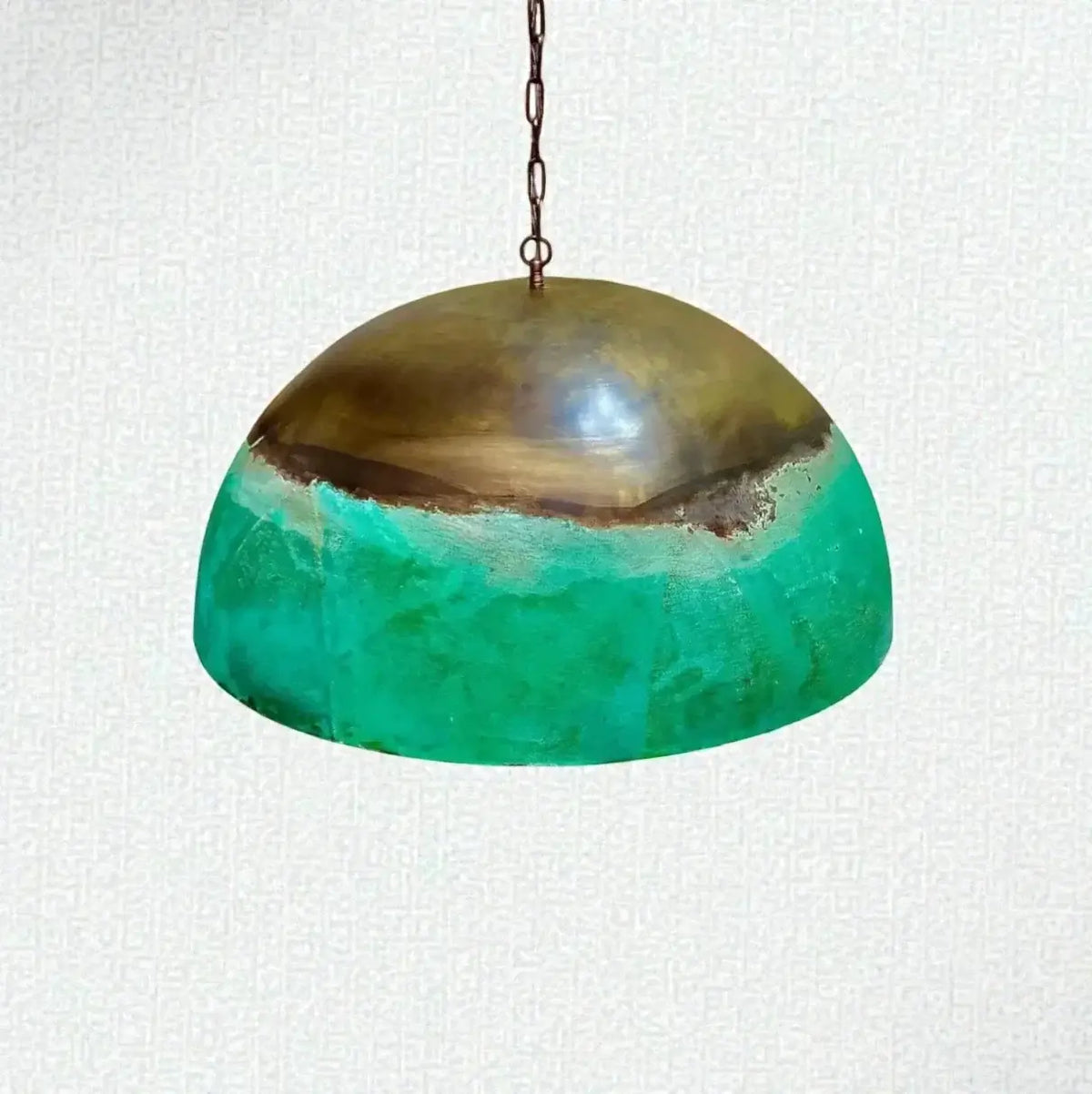 Handmade copper dome pendant light with rounded ceiling shade