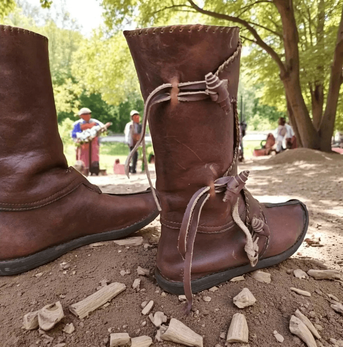 Medieval leather boots viking