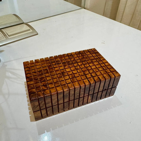 Handcrafted Thuya Secret Puzzle Box – Hidden Keyhole Keepsake Box - AtlasMuseCrafts