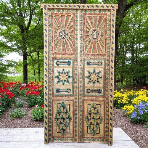 Vintage Door Antique Door Decor Multicolor Custom Size - AtlasMuseCrafts