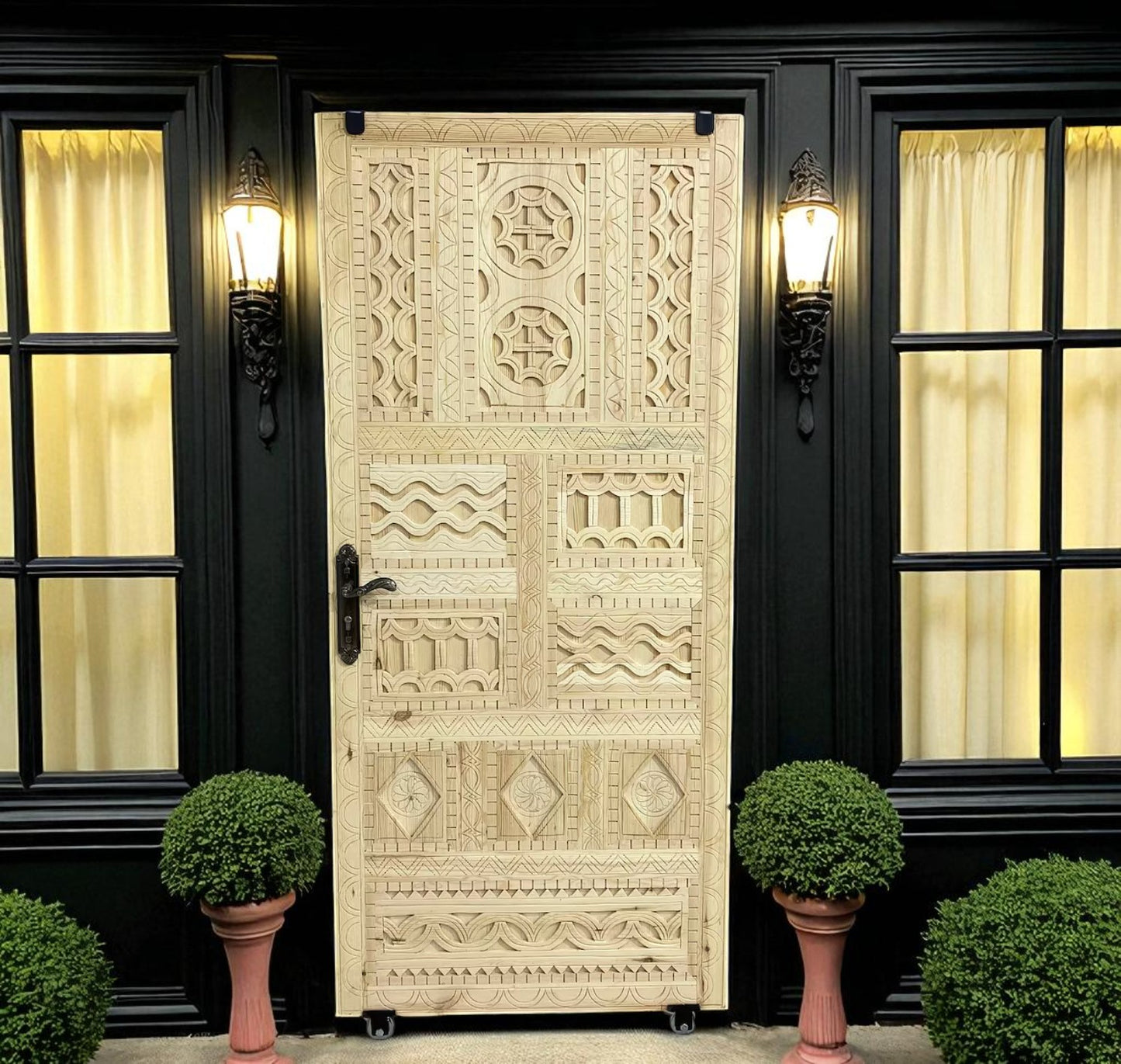 Vintage Moroccan Carved Door