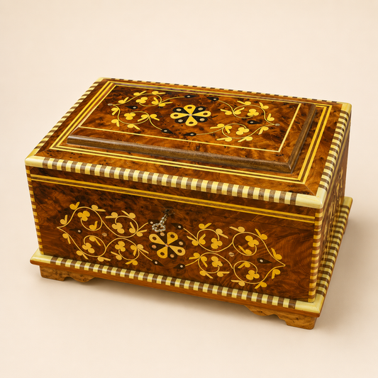 Luxury Keepsake Box Organizer with Key – Moroccan Thuya Memory Box